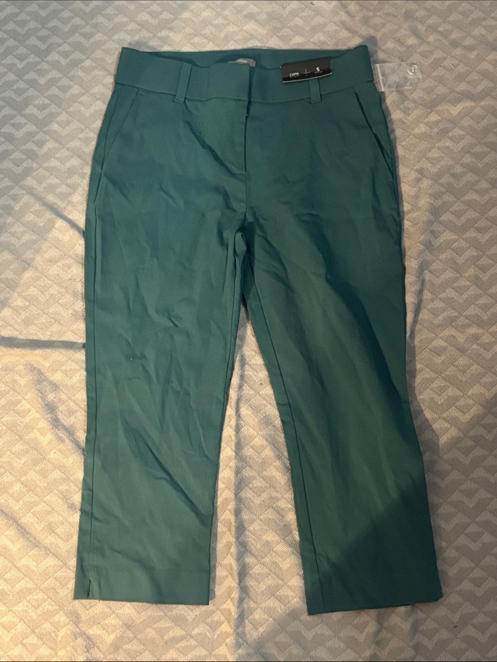 Green Capri Cropped Dress Pants